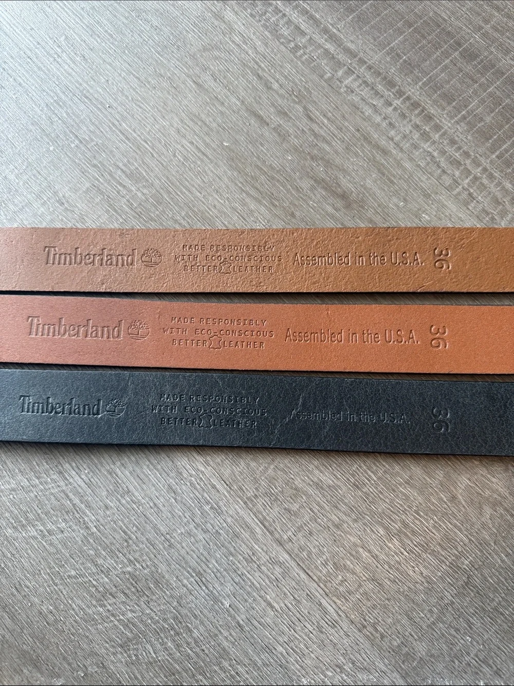Timberland Bundle Deal 3 Pk Genuine Leather Belts Size 36 - Black Brown Chestnut